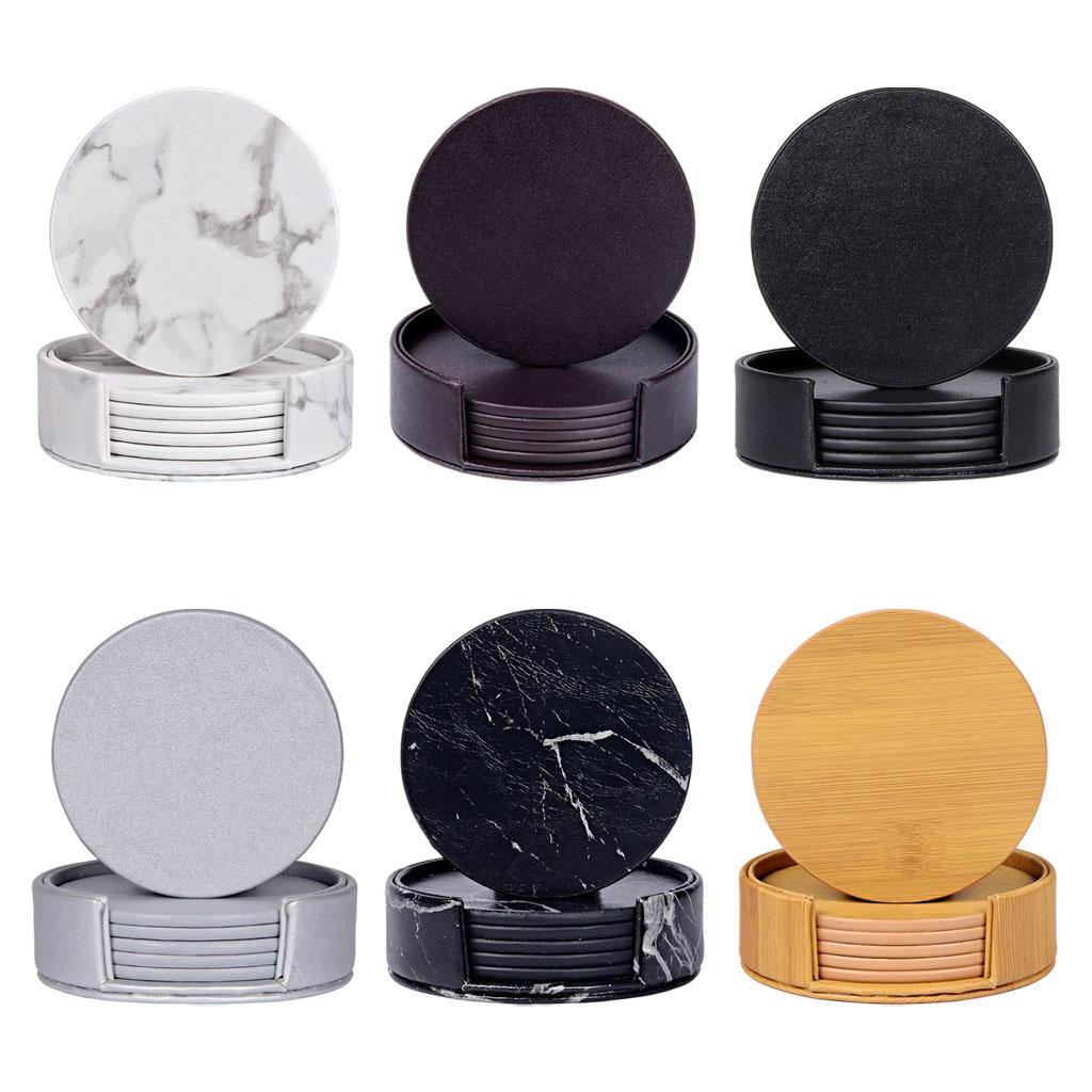 Marble Coaster Set - Sottobicchieri rotondi in marmo con supporto