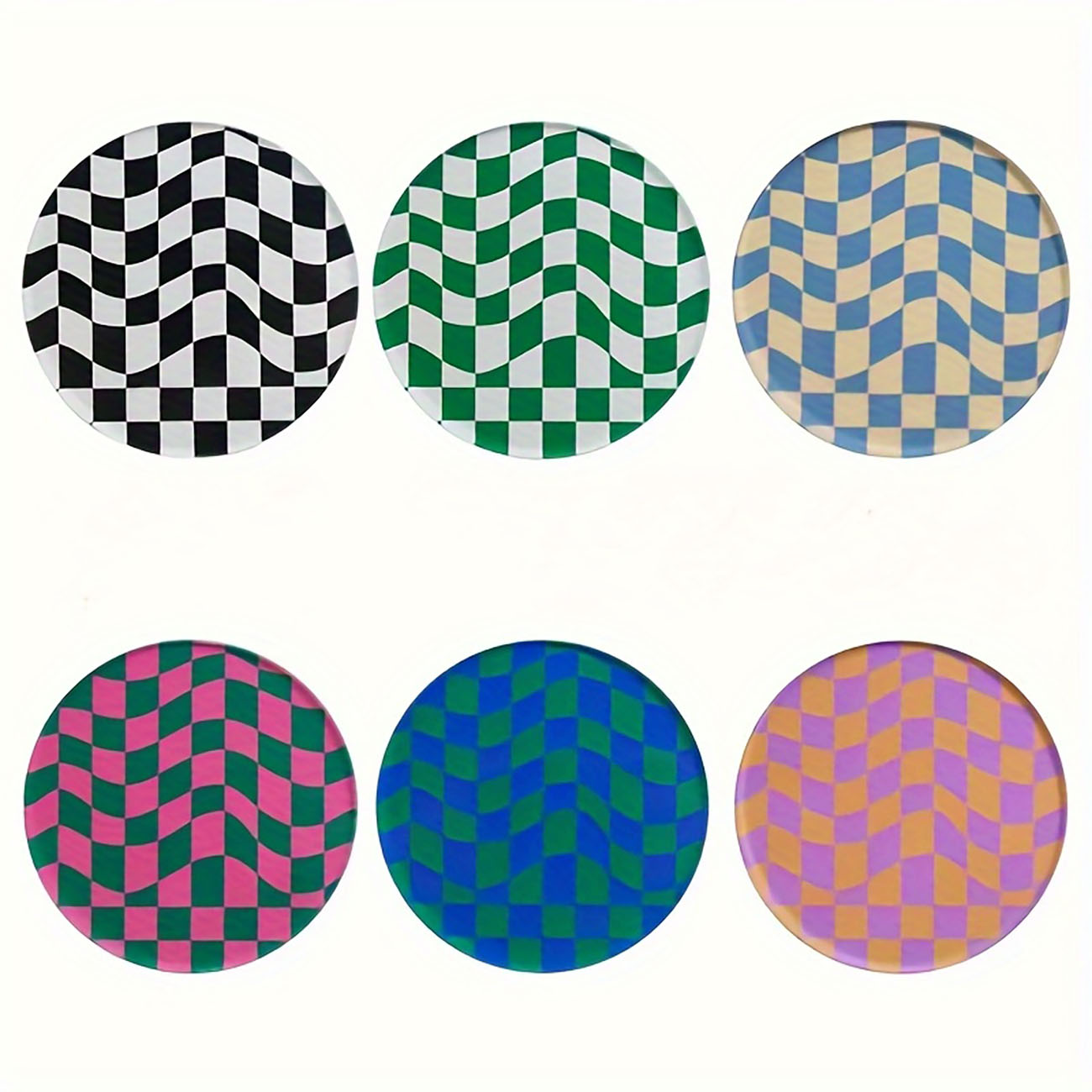 Marble Coaster Set - Set di 6 Sottobicchieri in Legno,