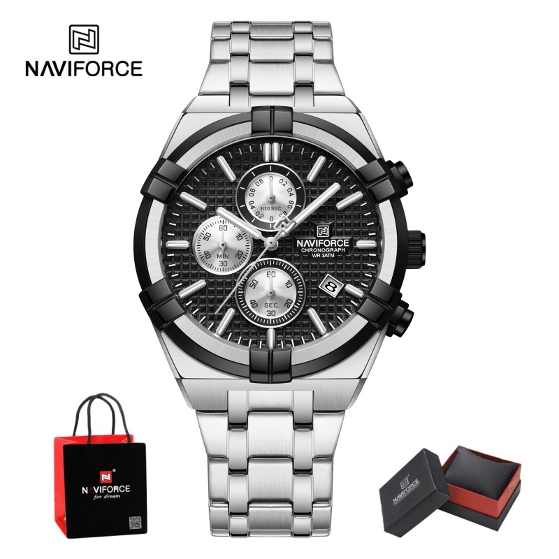 Luxury Watch Men - Orologio da polso NAVIFORCE da uomo,