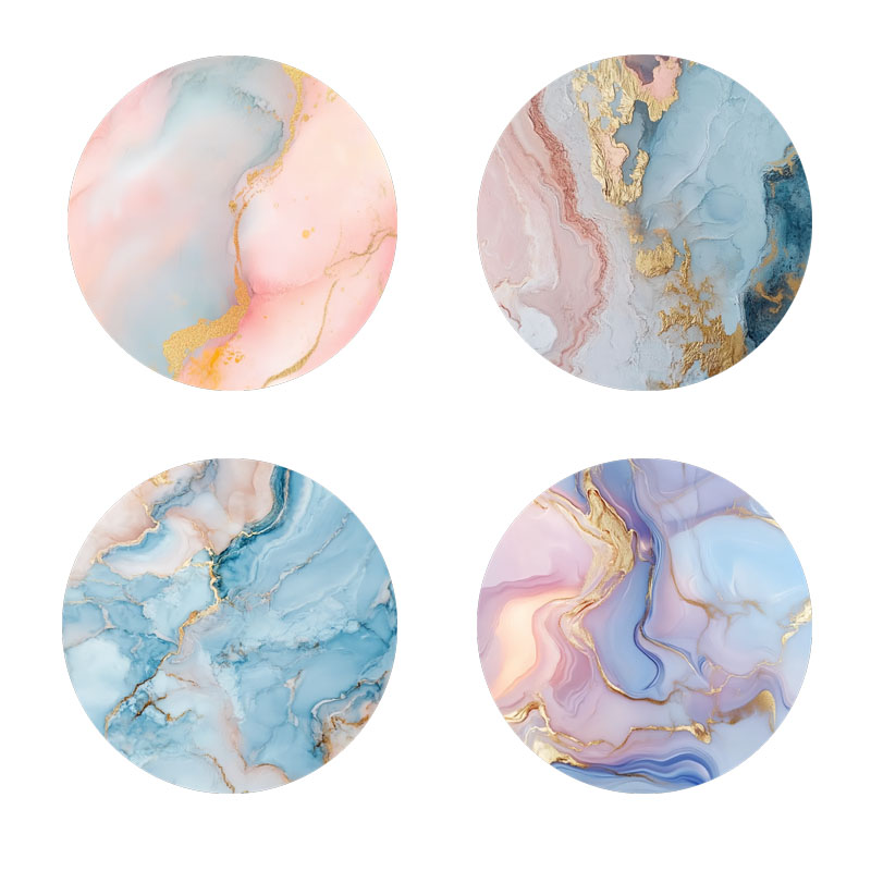 Marble Coaster Set - 4 sottobicchieri stampati con motivo marmorizzato,