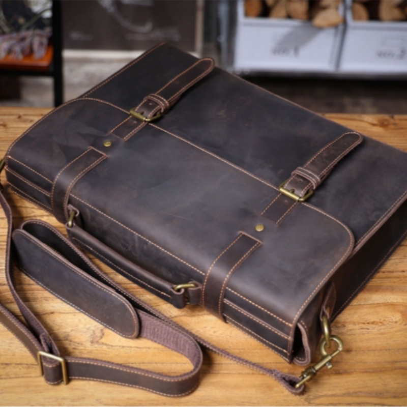 Leather Briefcase - Borsa da uomo originale di lusso