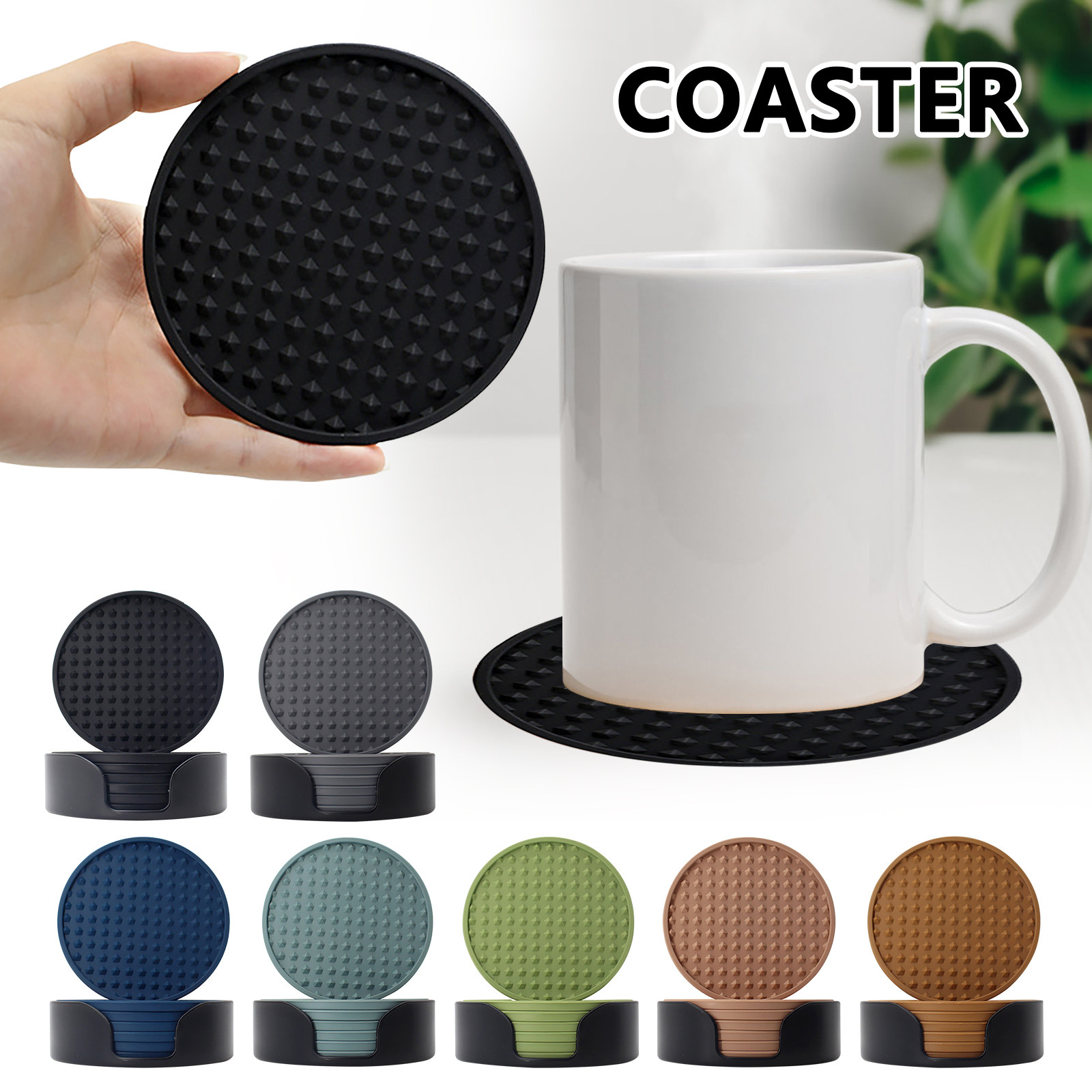 Marble Coaster Set - 6 pezzi sottobicchiere in Silicone antiscivolo