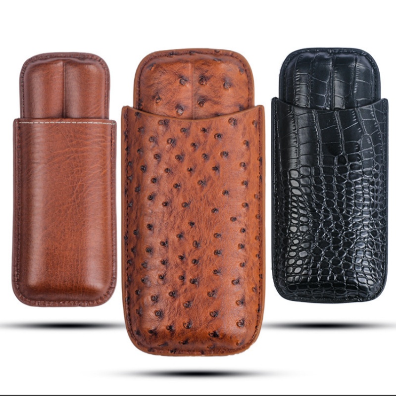 Premium Cigar Case - Portasigari Portatile, Humidor per 2 Sigari