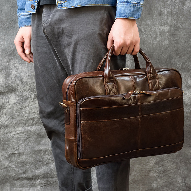 Leather Briefcase - Borsa a mano di lusso in