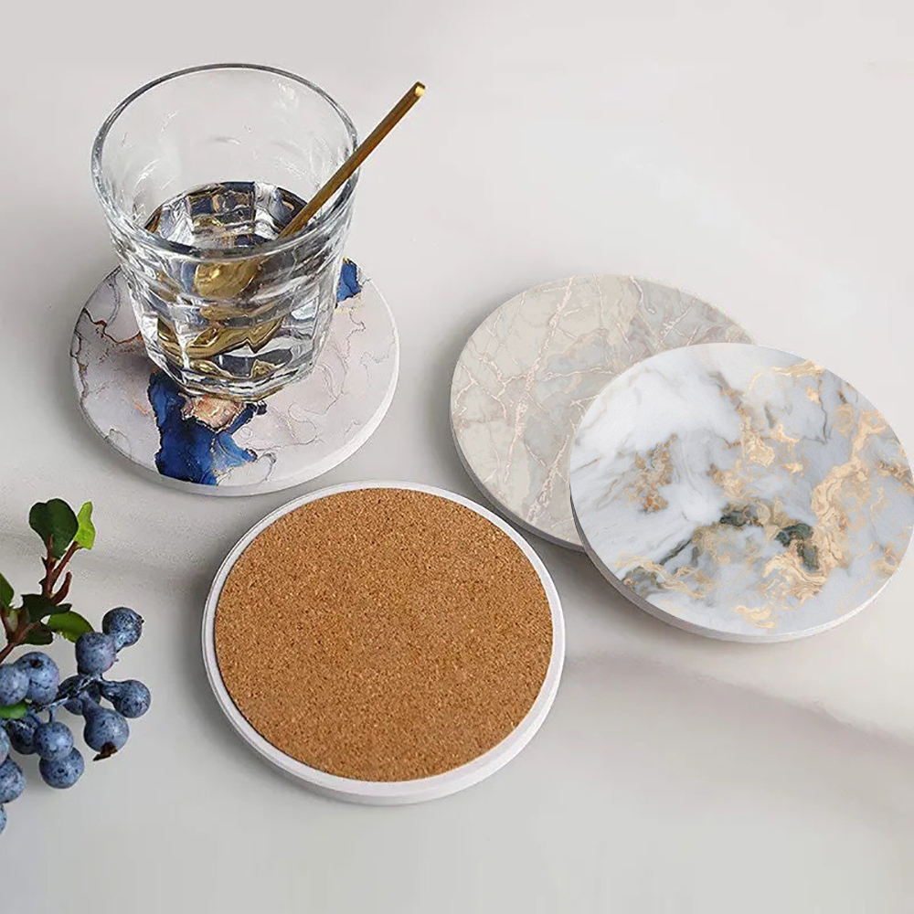 Marble Coaster Set - Sottobicchieri in ceramica assorbente sottobicchiere in