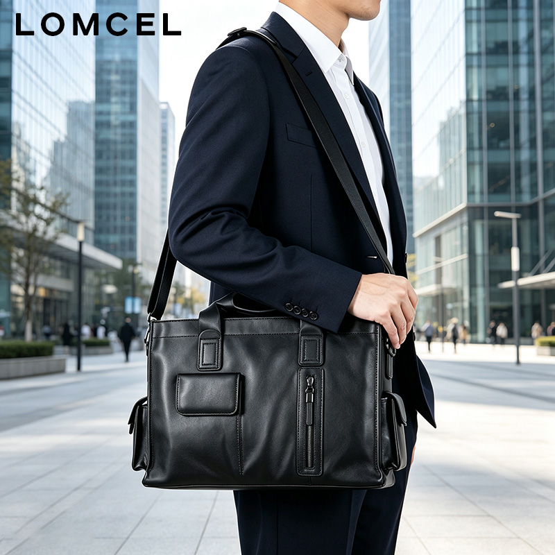 Leather Briefcase - LOMCEL P116, borsa alla moda in
