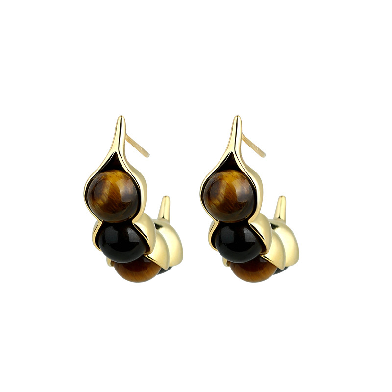 Gold Plated Jewelry - Orecchini a baccello con occhio di