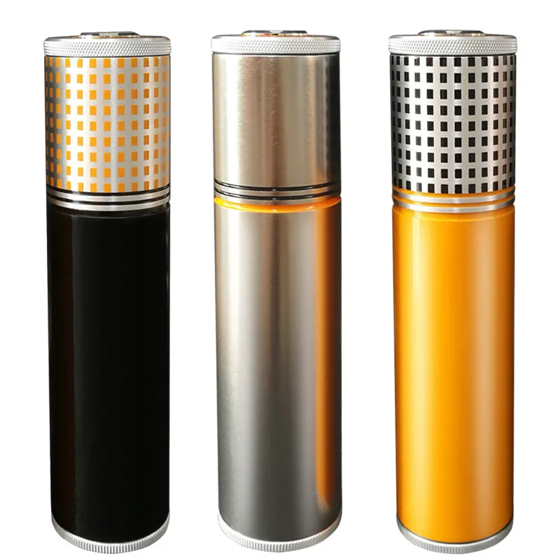 Premium Cigar Case - Tubo umidificatore per sigari con igrometro,