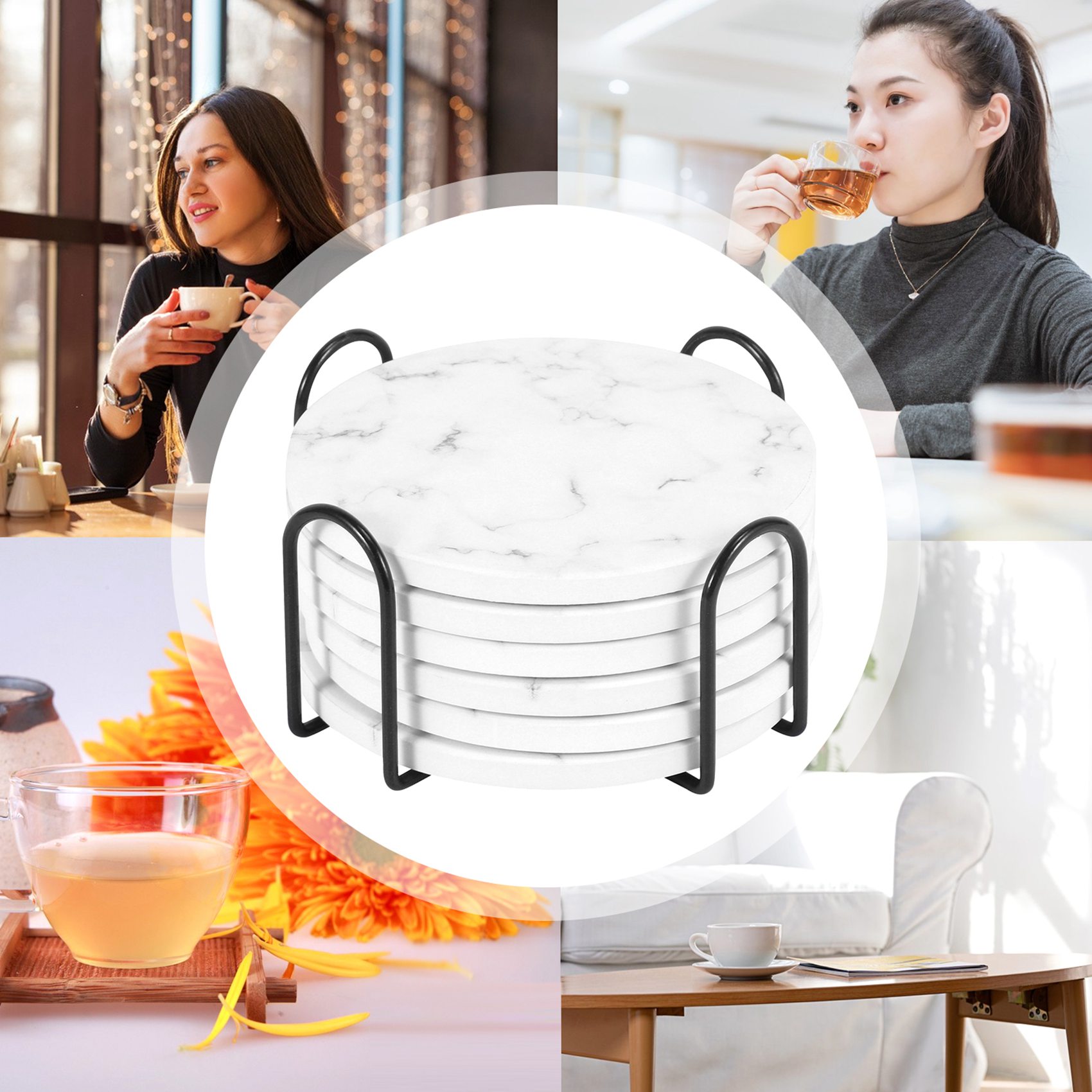ABAH-Sottobicchieri assorbenti - Marble Coaster Set recensione e prezzo
