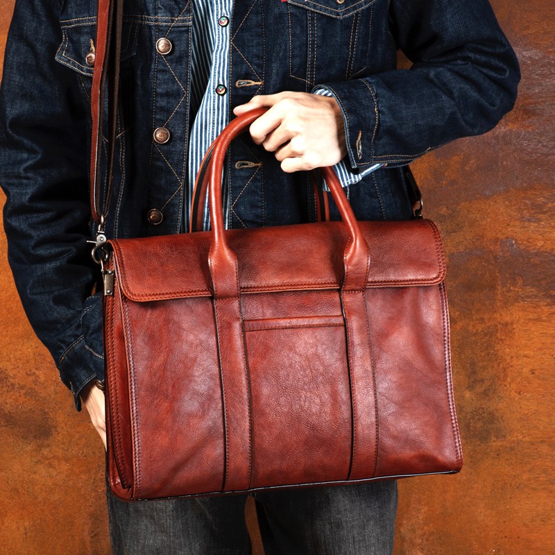 Borsa a mano in pelle conciata - Leather Briefcase recensione e prezzo