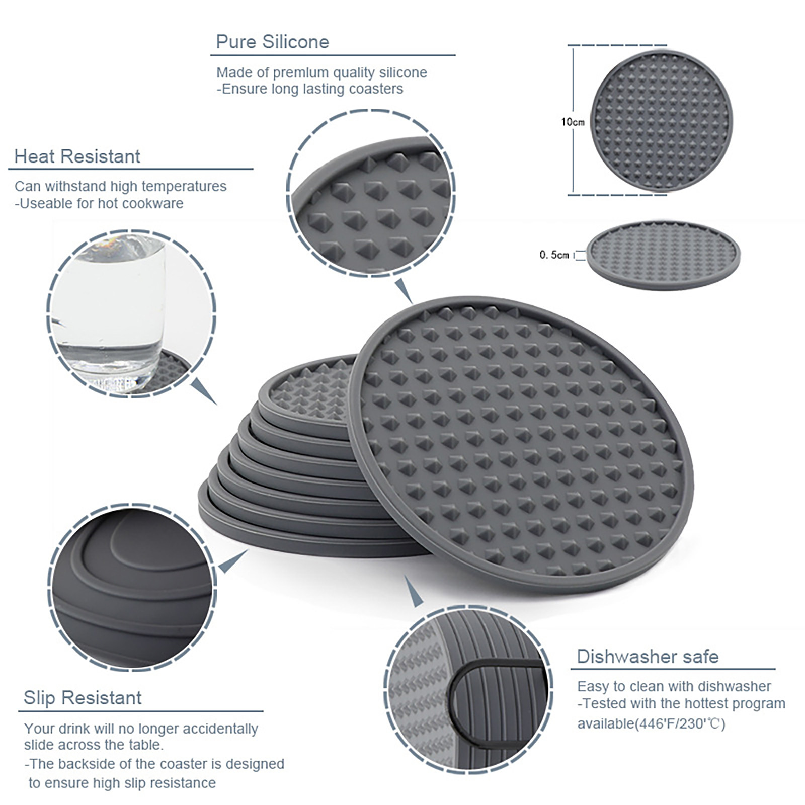 6 pezzi sottobicchiere in Sili - Marble Coaster Set recensione e prezzo
